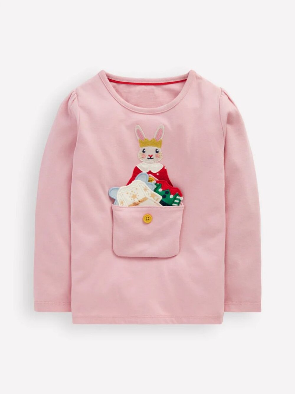NWT Mini Boden Puff Sleeve Dress Up Appliqué T-shirt